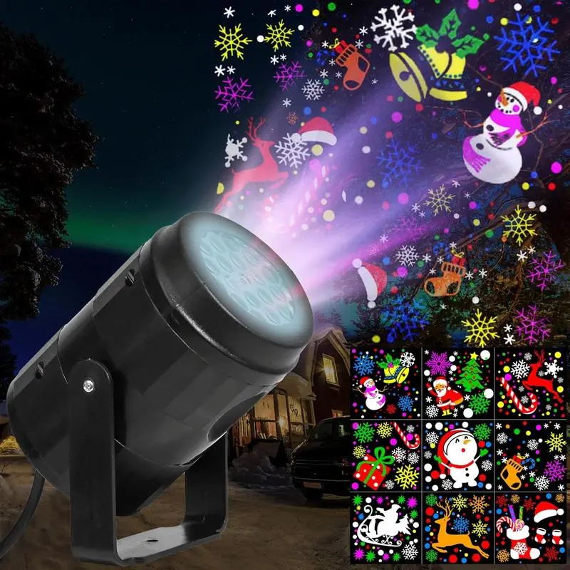 16-Pattern LED Christmas Projection Lamp Add Christmas Atmosphere,Waterproof for Christmas Decorations Holiday Projector for Xmas,Christmas Projector Lights Projector for Home & Party Holiday Party Atmosphere