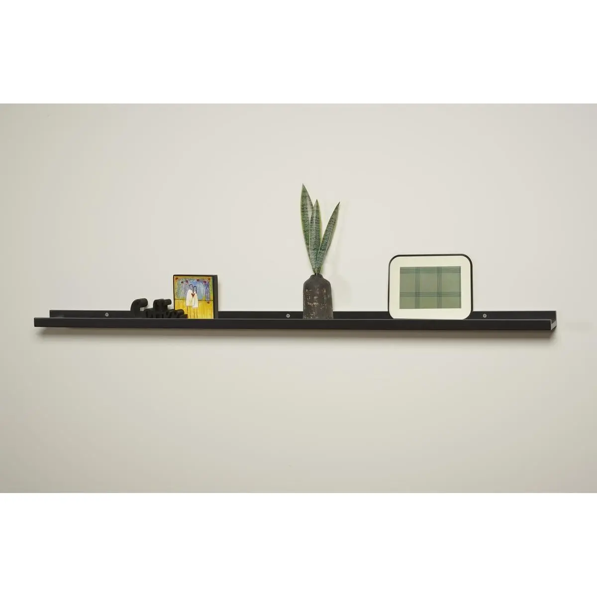 212 MAIN Black Classic Wooden Floating Shelf - 1-Layer Rectangular Decor, 1.25" H x 46.5" W x 3.5" D Wall-Mounted Holder, 10lb Capacity Organizer for Home Room Photo Frame Display