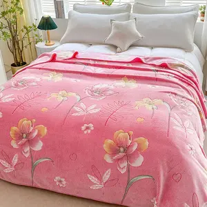 Tulip Pattern Blanket Skin-friendly Soft Fluffy Print Throw Blanket Lightweight for Couch Bed Office Camping Travel