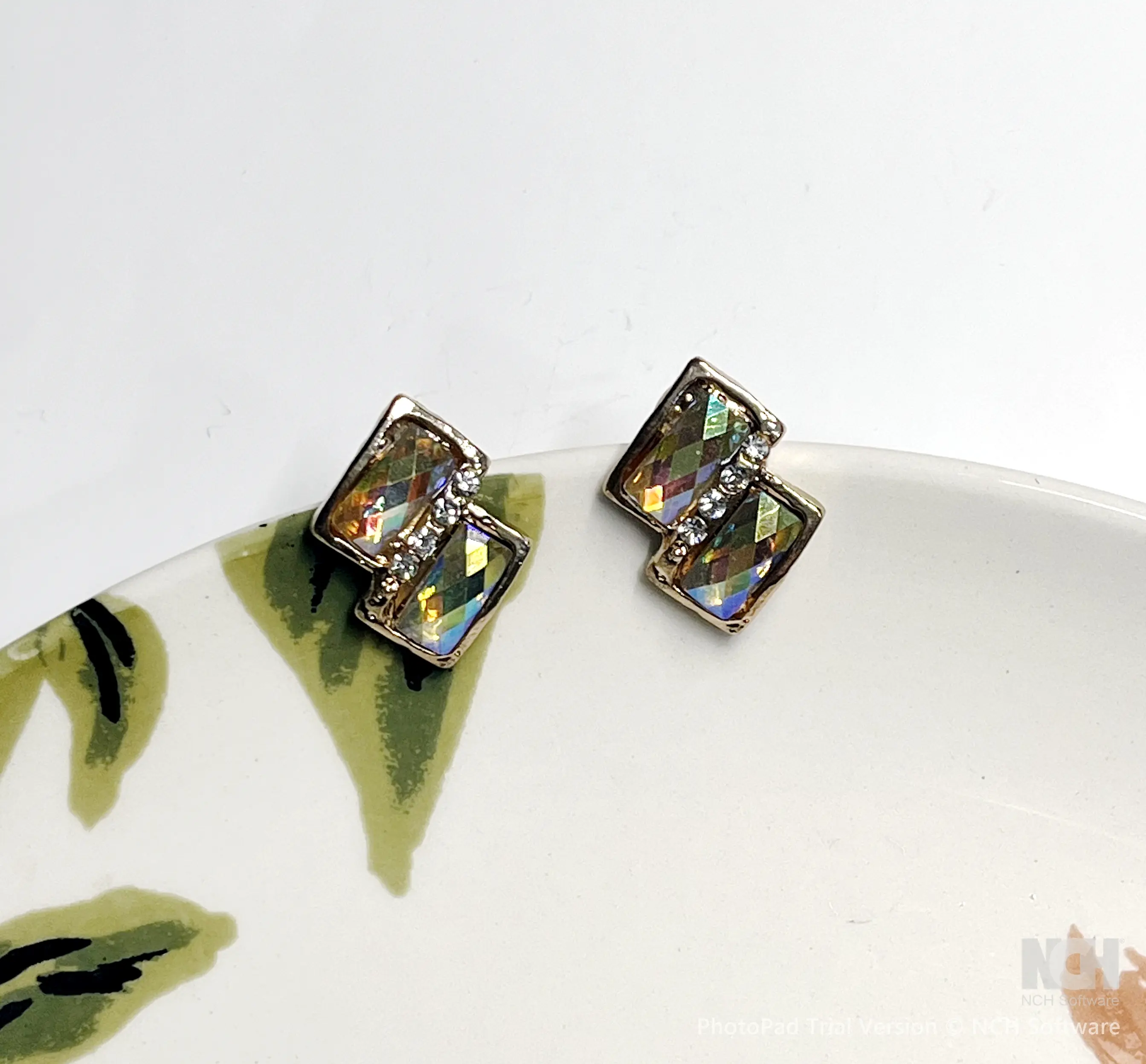 Twin Rainbow Rhinestone Stud Earring - Sparkling Design Earrings for Twin Rainbow Rhinestone Lovers