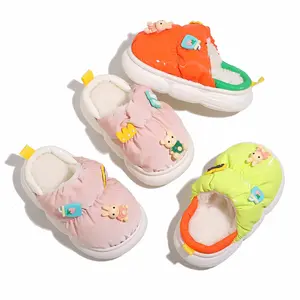 Kids' Quilted Critter Puffer Slippers - Warm Non-Slip Indoor Winter House Shoes for Boys & Girls with Safety Soles daddys little toddler