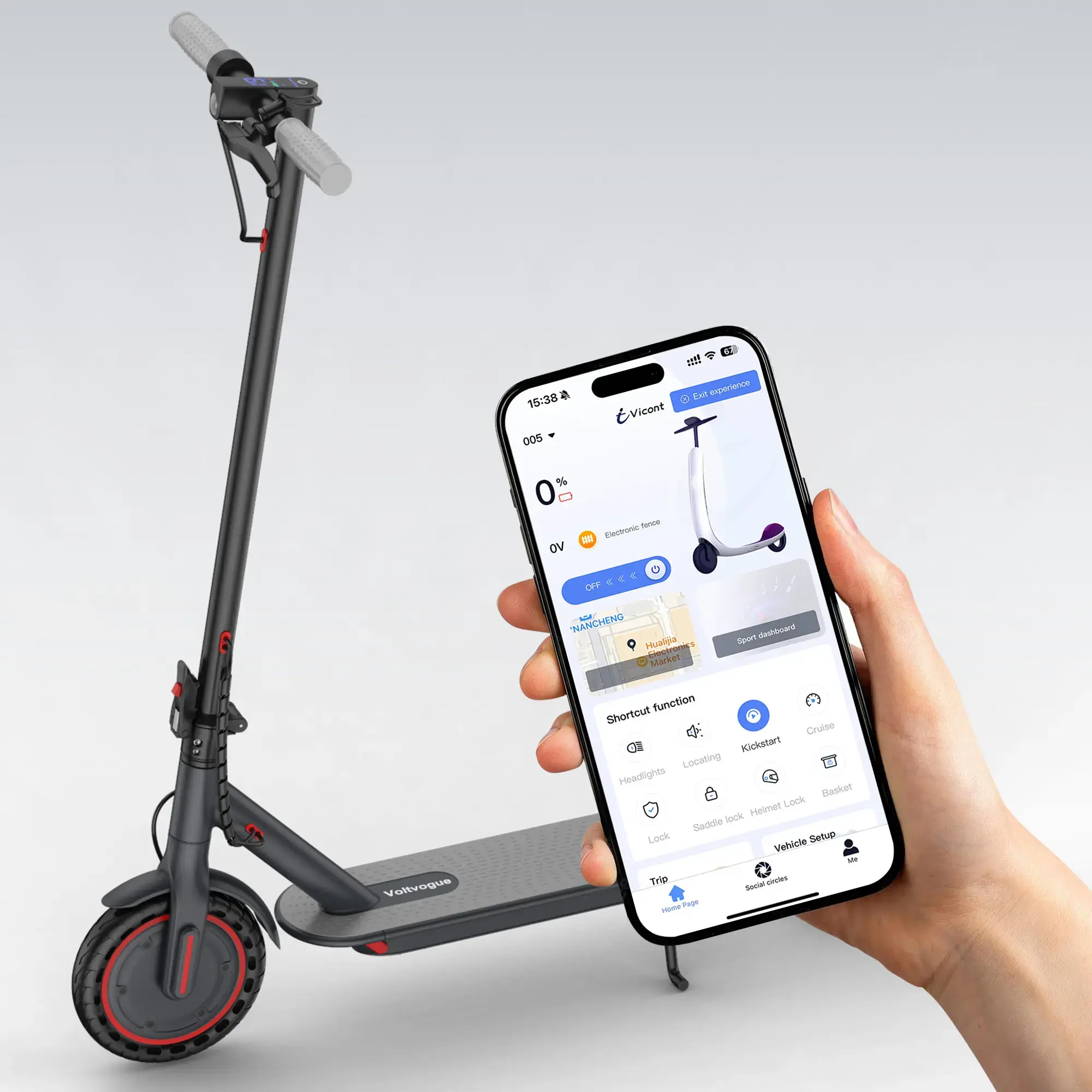 Ladped Electric Scooter-350W Motor, 19 MPH, 16-MileRange, Foldable, App-Controlled, 8.5" Puncture-Proof Tires.SummerWins,Father's Day Gife