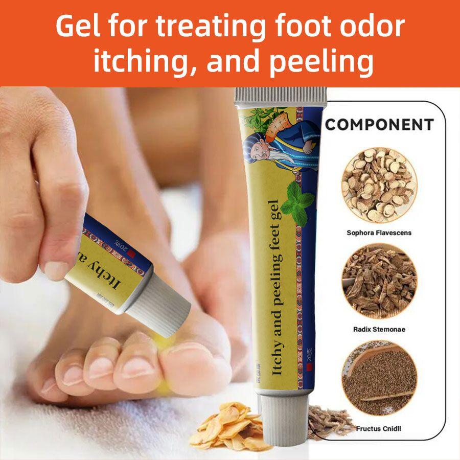 20g per tube Antibacterial gel for relieving itchy, smelly, peeling feet and tinea pedis. Mild, non-irritating, no hormones added. Specially designed for sweaty feet and erosive toes.