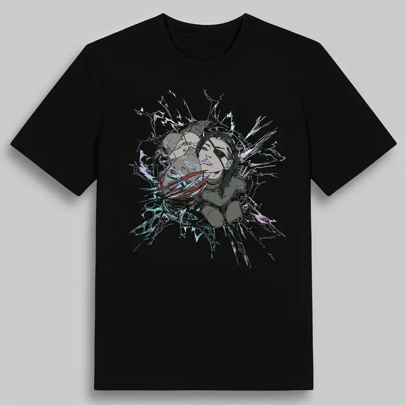 Riot Games Arcane Jayce and Viktor Foil Tee - Heavy Cotton Unisex T-Shirt with Classic Fit, Soft and Durable Screen Print Design for Everyday Casual Streetwear