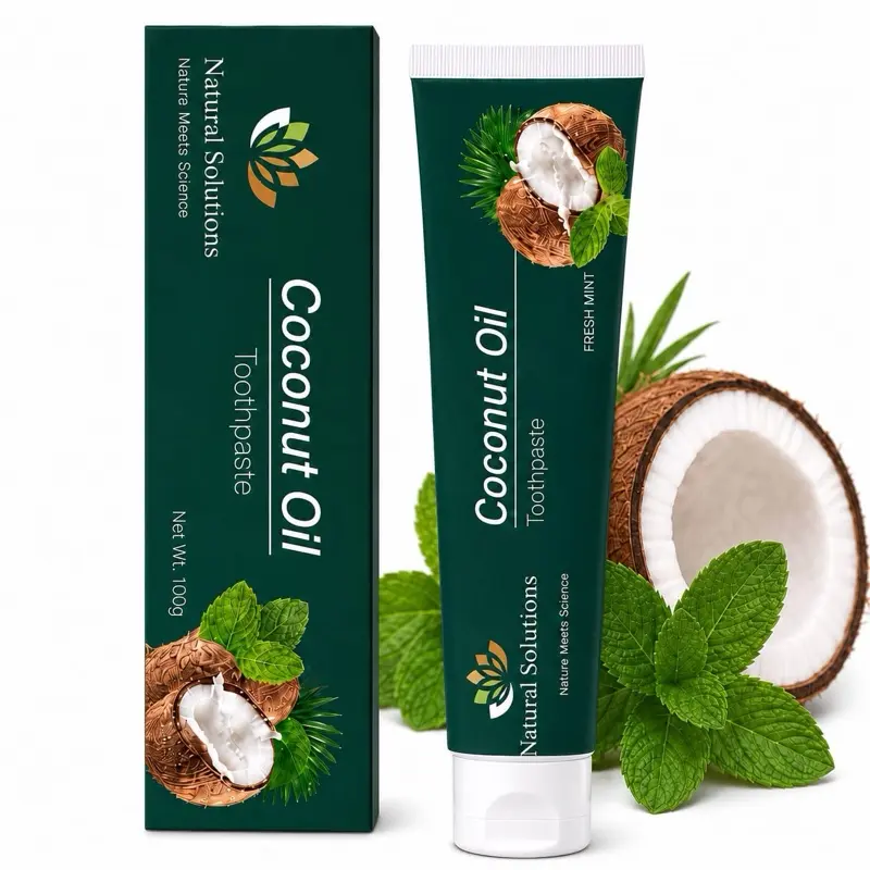 Powerful Whitening Hydroxyapatite & Coconut Oil Toothpaste – Fresh Mint Flavor – Enamel Protection for Sensitive Teeth – Natural Solutions N.M.S.