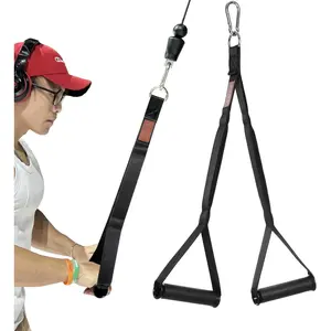Triceps Rope Handles Gym  Machine Attachment TPR Anti Slip Handles 2 Loops Long Strap Fit for Pushdowns  Pulls Crunches Overhead Extensions Biceps Curl