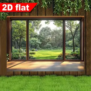 2D Flat Banner Background Cloth - 1 Piece Window Scene Backdrop with Realistic Natural Landscape Pattern. Suitable for Weddings, Birthdays, Anniversaries, Gardens & Home Events as Wall Decorations; All-Season Indoor/Outdoor Use; Sightseeing and Event Insp