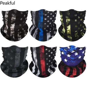 6pcs US Flag Bandanas Stars & Stripes Neck Gaiter Multi-Use Face Cover for Hiking, Motorcycling & Sports  Soft, Breathable & Stylish American Gear for Everyday Use