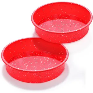 8 Inch  Round Cake Pan with Metal Reinforced Frame Set of 2, Nonstick  Cake Mold for Baking Suitable for Making Layers, Cheese &  Cakes for Christmas