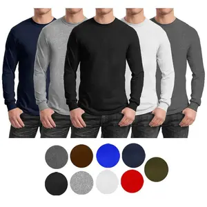 Men's 5-Pack Cotton-Blend Long Sleeve Crew Neck Tee