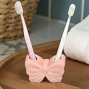Easy storage - good cleaning, girlish bow toothbrush holder, creative bathroom washstand, electric toothbrush toothpaste ceramic storage rack