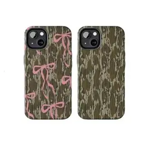 Vintage Old School Bottomland Camouflage Pattern Bow Hunting Aesthetic Shockproof Tough Phone Case Trendy Hard Protective Cover for iPhone 11 12 13 14 15 16 17 Pro Max Plus