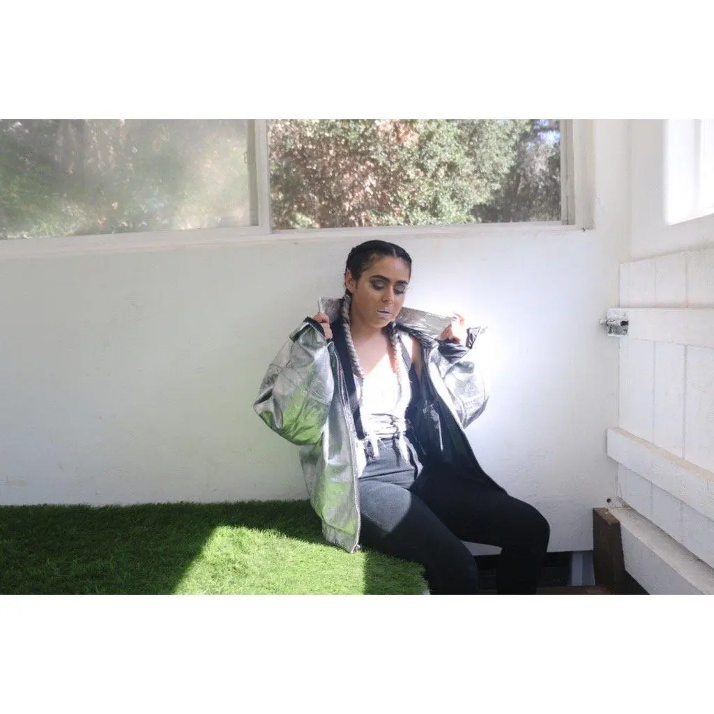 “LIQUID CHROME” PAINTED LEATHER JACKET