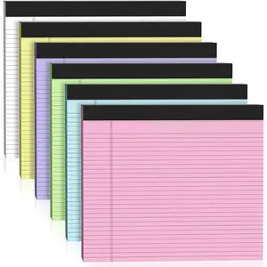 6 Pack Note Pads 11" x 9.5" Colored Legal Pads College Ruled  Notepad Perforated Writing Pads 80GSM Lined Paper Pads of College Ruled Paper 30 Sheets Notebook  for School, Office,