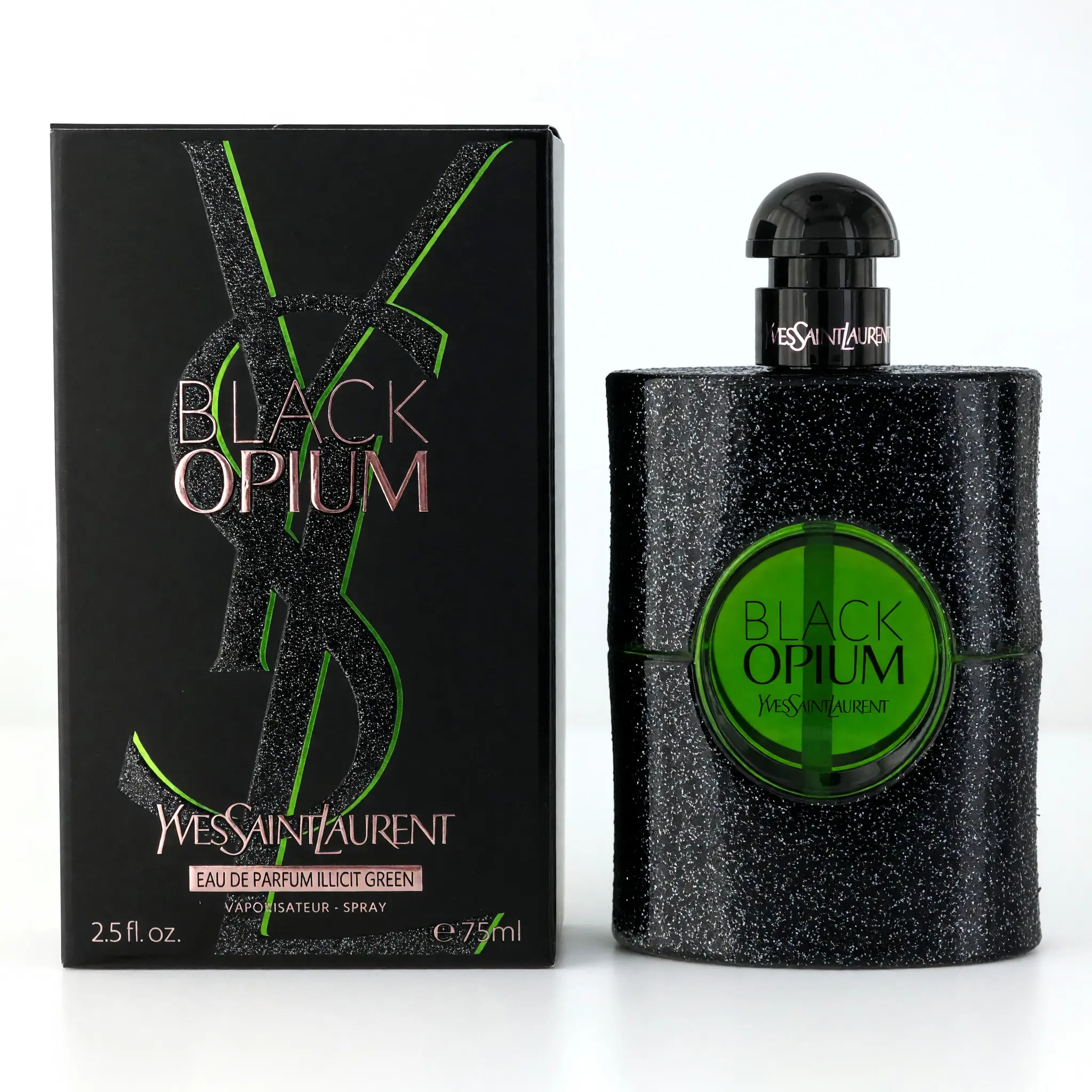 Black Opium Illicit Green Eau de Parfum for Women, Fruity Gourmand Scent with Fig, Coffee & Vanilla, 2.5 oz Spray Perfume, Female Wear
