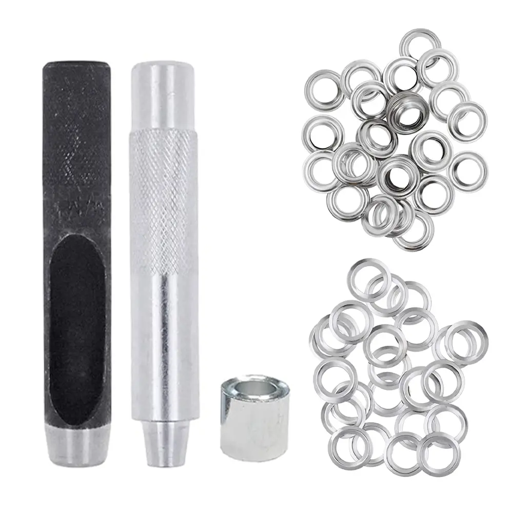 Mandala Crafts Durable and Sturdy Grommet Eyelet Kit with Easy-to-Install Setting Tools - Sewing Accessories and Supplies for Leather, Fabric, DIY Projects, Boots Repair