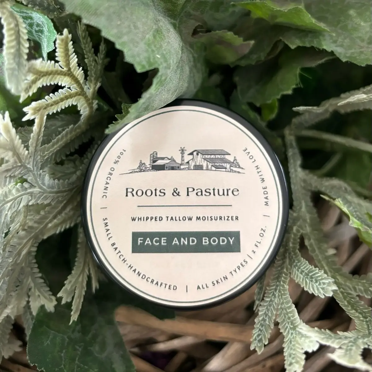 Roots & Pasture Grass Fed Whipped Tallow Moisturizer for smooth healthy skin