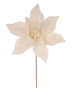 20" Ivory Felt Poinsettia Stem