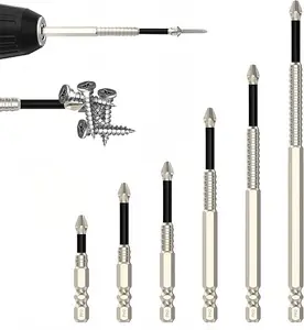 Strong Magnetic Screwdriver Bits Set 6PCS Heavy Duty Impact Resistant for Drill Driver Perfect for Tight Spaces and Overhead Work No Slip Grip anti-slip impact driver bit