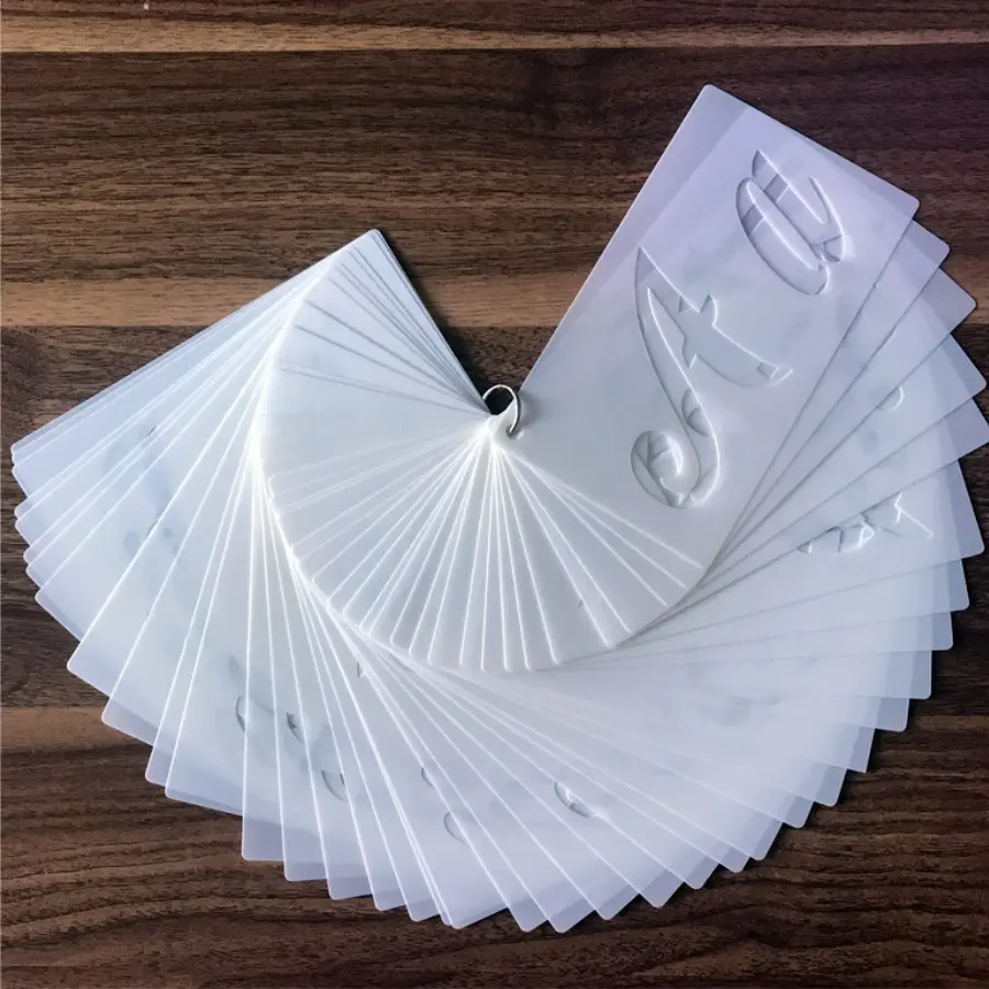 40pcs English Letter Template Number Punctuation Drawing Spray Cutout Reusable Washable Pet Material, Diy Painting Supplies, Scrapbook Accessories, Art Supplies for Artists