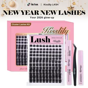 Lush | Kisslily Voluminous Manga Spike Lashes, Waterproof & Super Soft & Thin Band Too | Waterproof Long-Lasting  Daily Volume Style Beginner-Friendly DIY Lashes for Flawless Voluminous Look Trendy Must-Have Clusters