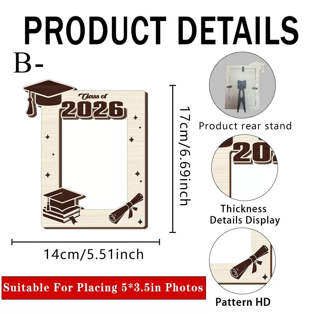 2026 Graduation Wooden Photo Frame , Commemorative Keepsake & Gift for Graduates,Perfect for Daughters, Sons, and Friends,Boyfriend,Girlfriend,Brother