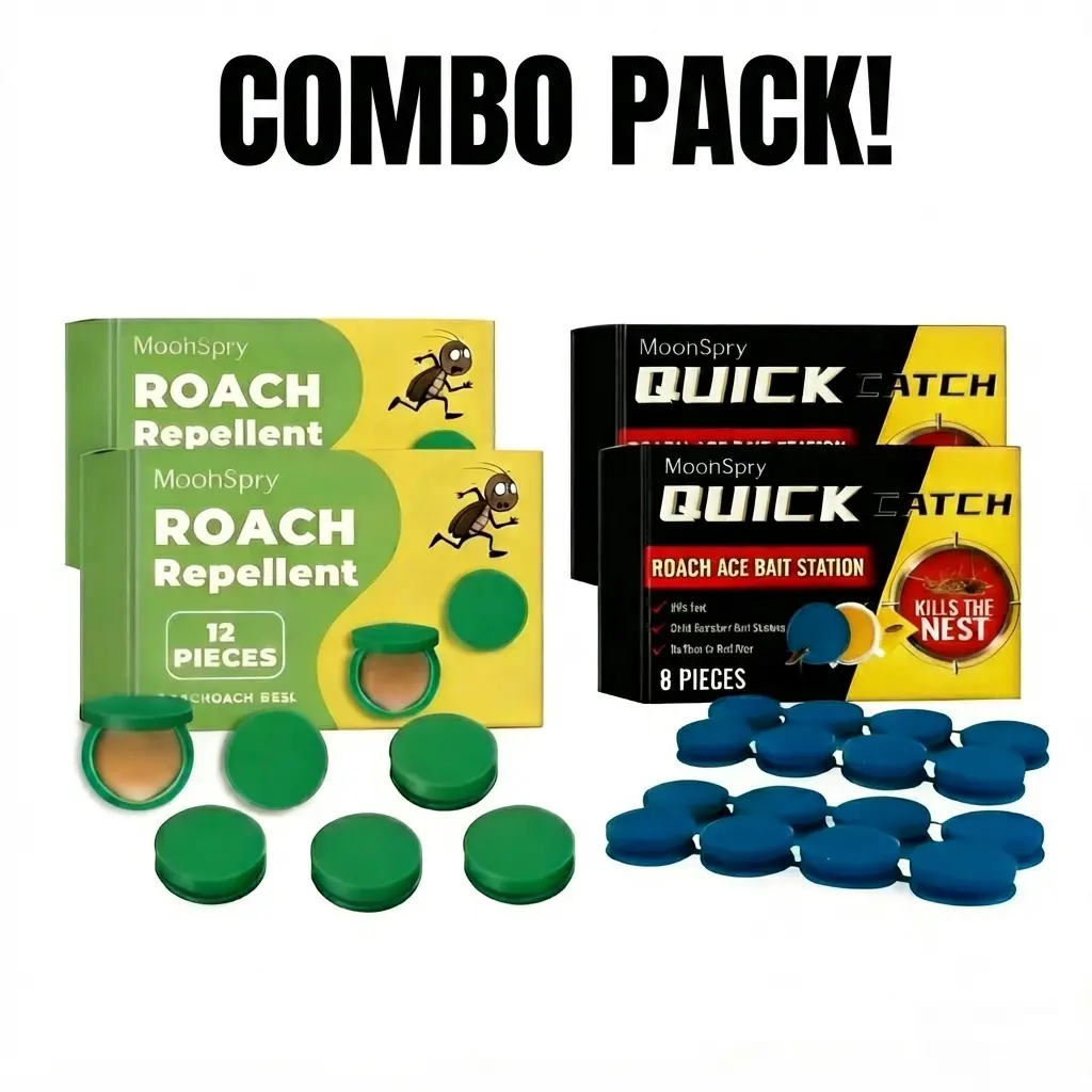 Plastic Roach Control Bait - Household Essential Roach Repellent, Indoor Insect Control & Pest Repellent, Fits Refrigerator Backs & Microwave Gaps, Blocks Warm Zone Nesting, Long-Lasting Effect, Multi-Pack: Buy 2 Get 2 FREE