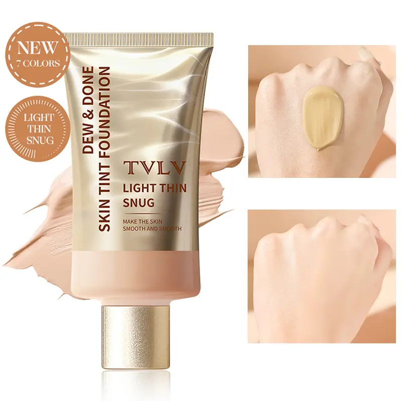 Dewy Liquid Foundation - Featherlight Buildable Medium Coverage, Waterproof Moisture Base Makeup, Hydrating All-Day Wear for Dry to Combination Skin, Glass-Skin Glow Finish