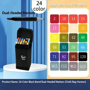 Dual-Tip Permanent Markers - Quick-Drying Oil-Based Colored Art Pens, Large-Size Watercolor Highlighters, Non-Toxic Mark Set for Kids’ Art Craft Graffiti (Home & Festive Party Bag Gift)