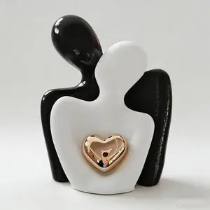 Elegant Mini Couple Figurine Desktop Decoration, Desktop Statue, Luxurious Style, Perfect for Modern Home Decor, Romantic Gift Idea, Table Ornament