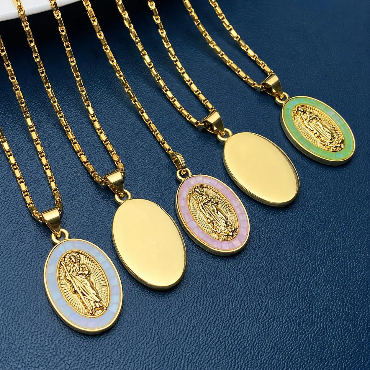 Virgin of Guadalupe Pendant with Chain for Men and Women