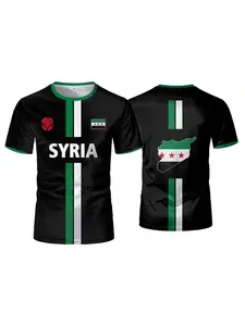 New Syria Football Jersey Men's Sports T-shirts Syrian Flag Street Oversized Tops Unisex Casual Graphic T-shirts Mens Gifts