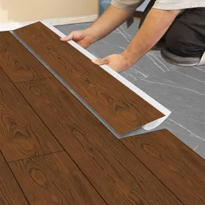 Self-adhesive pvc floor tiles, Durable Pvc Material, American natural wood grain appearance, waterproof and stain resistant, suitable for bathroom, kitchen, living room, bedroom, home renovation,36 inches x 6 inches, Wood Flooring Tiles