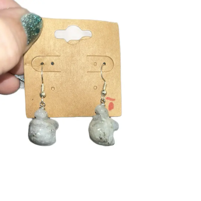Labradorite drop earrings carved as a turtle set in S925 sterling silver
