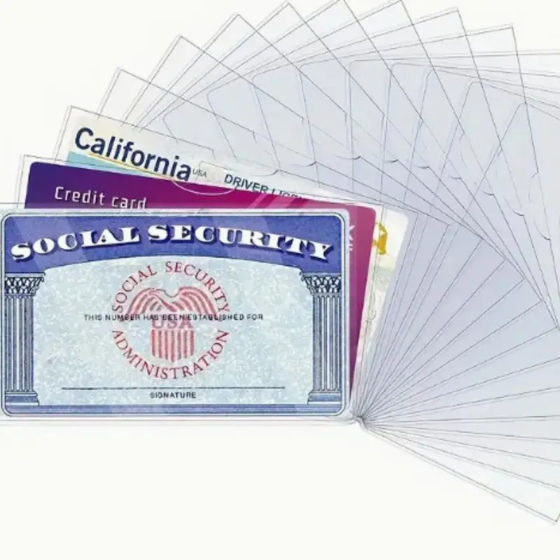 20 Pack Clear PVC Card Sleeves Waterproof Protector Holder Cover for ID Cards Credit Debit Business Insurance Social Security Membership Drivers License Office Standard Size Storage