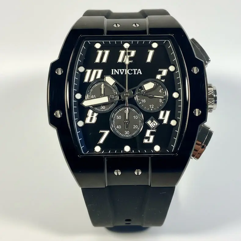 45480 Invicta S1 Rally Chronograph 47 mm Black Smoke Dial Mens Tonneau Watch
