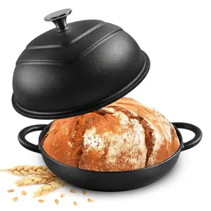 Pre-Seasoned Cast Iron 2-In-1 Heavy-Duty 5qt Bread Pot Dutch Oven With Lid Set, Oven,Grill, Stove Top, BBQ and Induction Safe black friday deals 2025 Outdoor Cooking System Outdoor Camping Burner blackfriday