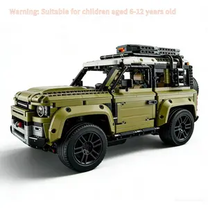 Technical Rover Defender Collector's Building Blocks Set,Classic Off Road Car 42110 Model,Ideas Gifts for Dirt Bike Enthusiasts