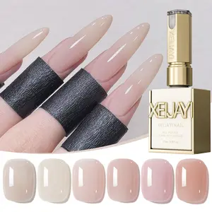 6PCS*15ML New Popular Pink jelly Nail Gel Semi Permanent Nail Art Soaking UV LED Nail Salon DIY Nail Salon Gel Polish Manicure Cutics Cosmetic