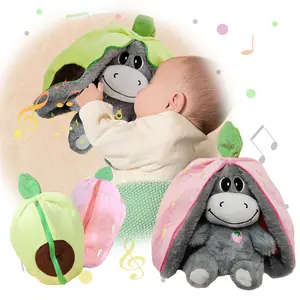 Anxiety Breathing Stuffed Avocado Donkey  Plush Animal Breathing Lights&Realistic Motion,Relief Anxiiety For Kids&Adults