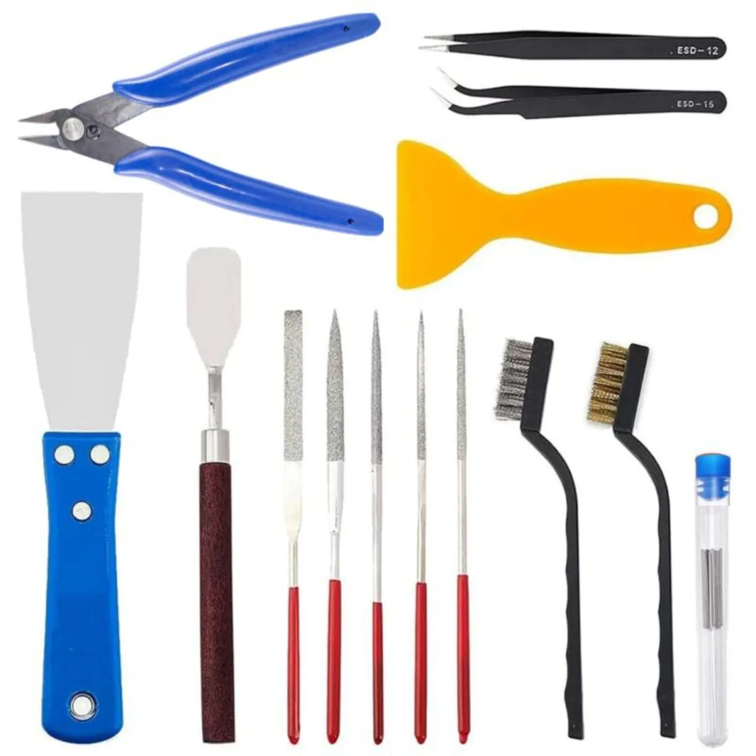 23 Pcs 3D Printer Tool Set,3D Printer Accessories Removal Tools Includes Nozzle Cleaning Kit,Putty Knife Scraper,Brushes,Tweezers,Diamond Files for 3D Prints Cleaning Finishing,Hand Tools Kits