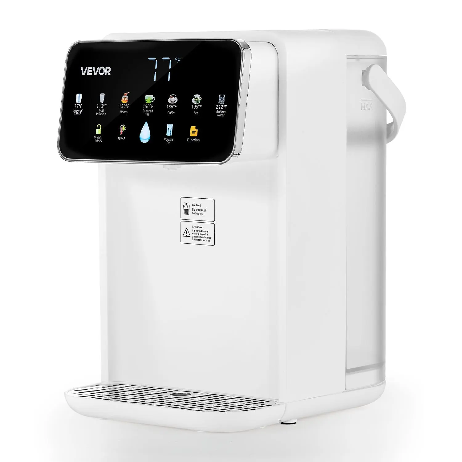 【Summerfinds】VEVOR Instant Hot Water Dispenser,  , Countertop Boiling Water Dispenser with Adjustable 7 Temperatures & 7 Water Volumes, 118oz Removable Water Tank, Quick Heating with Touchscreen & Child Lock for Home