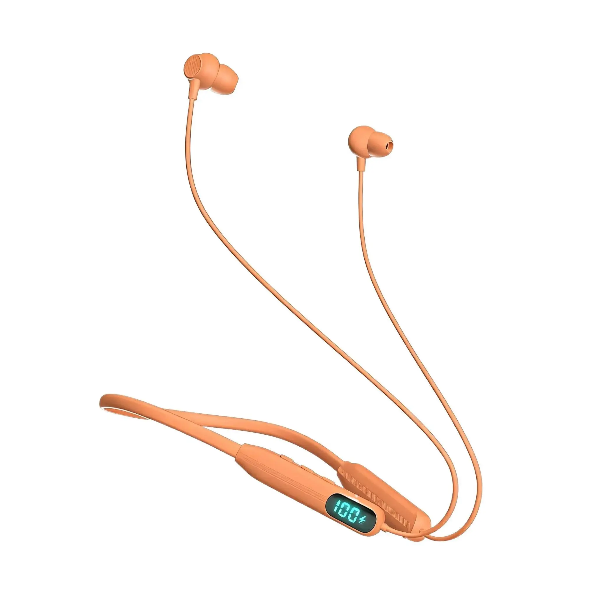 Wireless Bluetooth Magnetic Neckband Earbuds - Audio In-Ear Headphones with LED Power Display, Long Battery Life, HiFi Stereo Sound, Noise Cancelling, IPX5 Waterproof, Type-C Smart Charging, Skin-Friendly