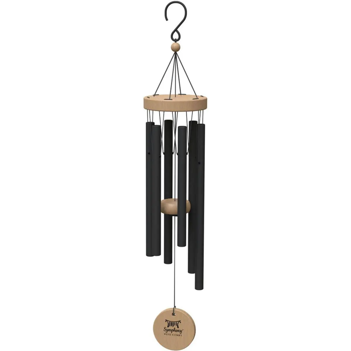 Panacea Products 80119 24 in. Nordic Habitat Wind Chimes with Matte Finish - Black, Enhancing Convenience and Improving Performance for Home Improvement, Garden Decor Use