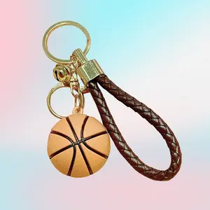Creative New Basketball Keychain Soft Rubber Bag Pendant Cute Sport Charm for Boys Best Gift 2 Pieces Packed Together