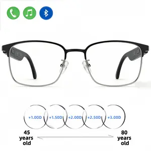 Bluetooth reading glasses feature blue light blocking lenses, a metal frame, surround sound, and a wireless microphone, allowing you to listen to music and make phone calls.Anti-Eyestrain/Glare