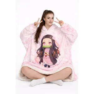 Nezuko Kamado Demon Slayer Wearable Blanket Hoodie for Kids & Adults | OLM Toys