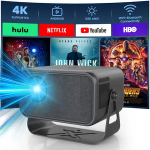 SSC Projector with Wifi and Bluetooth Screen Mirroring HD 1080P Outdoor Movie Home TV Android Monitor PC Games 180° Rotatable Compatible for Laptop Tablet Computer