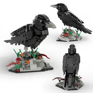Moc Raven Bird Model Kit, Detailed Crow Building Blocks Set, Creative DIY Animal Bricks Toy, Gift for Kids & Adults