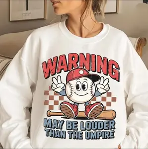 Funny May Be Louder Than The Umpire Baseball Ball Cozy Sweater, Baseball Sweatshirt Gifts for Mom, Game day Shirt